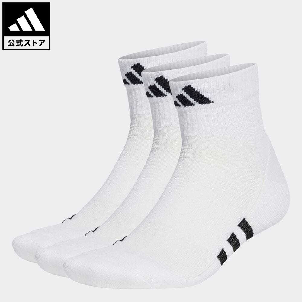 【公式】アディダス adidas 返品可 ジム・トレーニング パフォーマンスクッションミッドカットソックス3足組 メンズ レディース アクセサリー ソックス・靴下 ミドルソックス 白 ホワイト HT3450 父の日