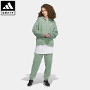 アディダス 【20%OFFクーポン対象 5/9 10:00〜5/13 23:59】【公式】アディダス adidas 返品可 ワーディング ルーズフィット フリース フルジップパーカー スポーツウェア レディース ウェア・服 トップス パーカー(フーディー) スウェット（トレーナー） 緑 グリーン IK9894 トレーナー