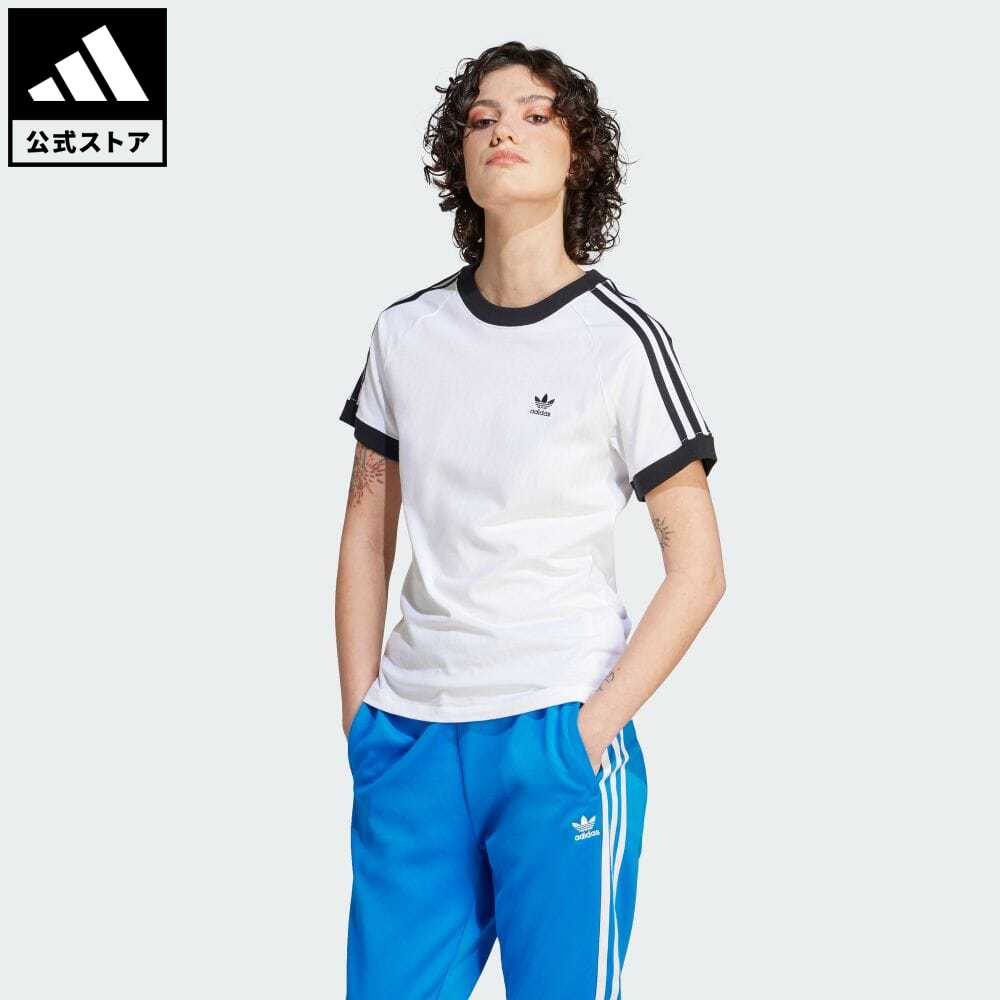 【公式】アディダス adidas 返品可 アディカラー クラシックス スリム スリーストライプスTシャツ オリジナルス レディース ウェア・服 トップス Tシャツ 白 ホワイト IL3869 半袖のサムネイル