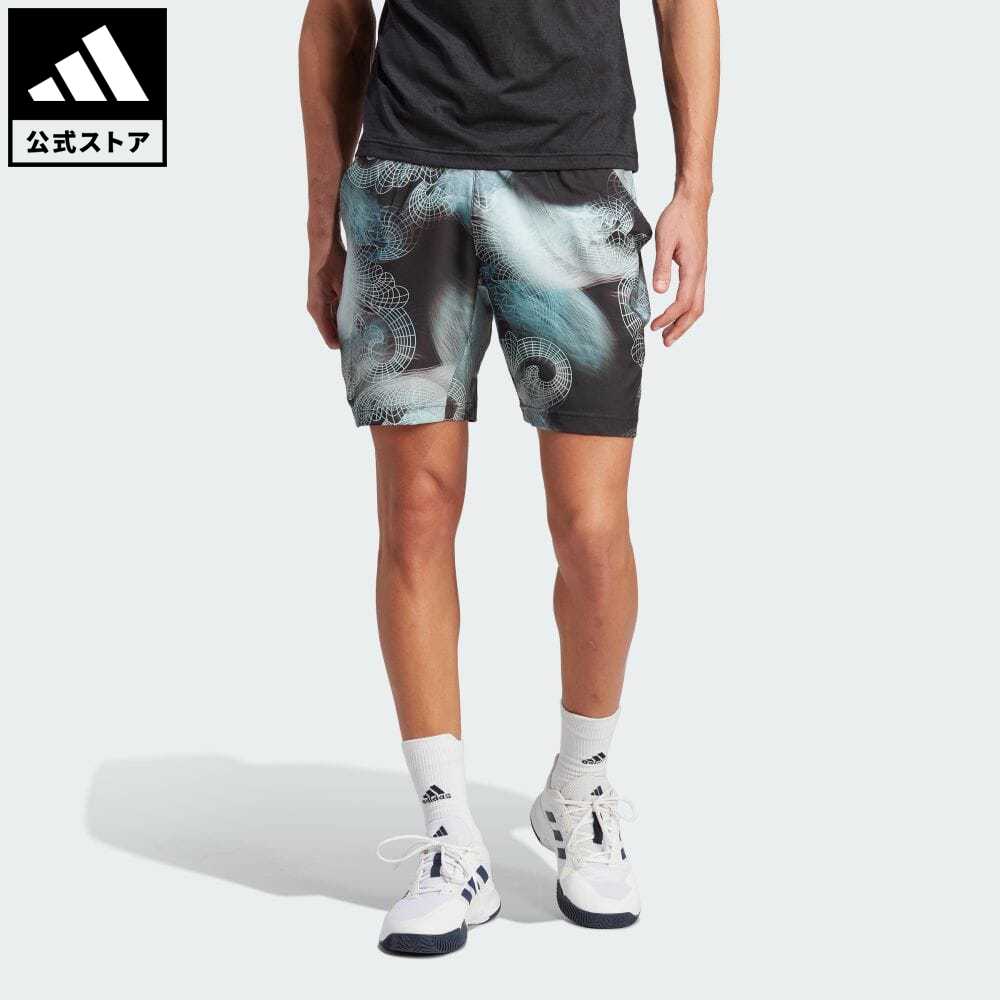 【20%OFF 6/4-6/11】【公式】アディダス adidas 返品可 テニス テニス プリント AEROREADY エルゴ プロ ショーツ メンズ ウェア・服 ボトムス ショートパンツ・短パン 黒 ブラック HZ3261 p0604