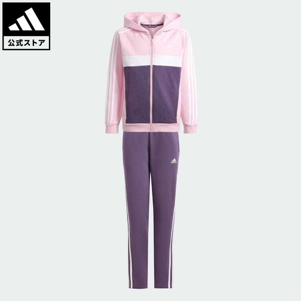 【公式】アディダス adidas 返品可 Tiberio スリーストライプス カラーブロック フリーストラックスーツ キッズ スポーツウェア キッズ／子供用 ウェア・服 セットアップ ジャージ ピンク IJ5372 上下のサムネイル