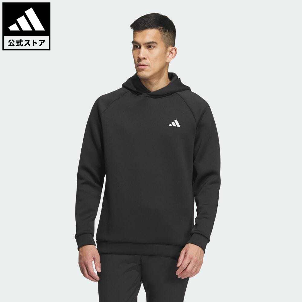 【公式】アディダス adidas 返品可 ゴルフ エンボスプリント ダンボールニット 長袖フーディー メンズ ウェア・服 トップス パーカー(フーディー) スウェット（トレーナー） 黒 ブラック HY0971 トレーナー
