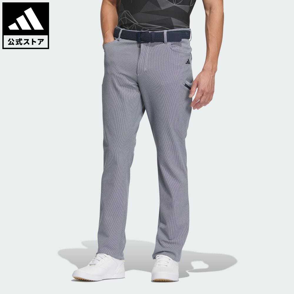 【公式】アディダス adidas 返品可 ゴルフ EX STRETCH ACTIVE マイクロハウンドトゥース 撥水 フルレングスパンツ メンズ ウェア・服 ボトムス パンツ 白 ホワイト HY0986