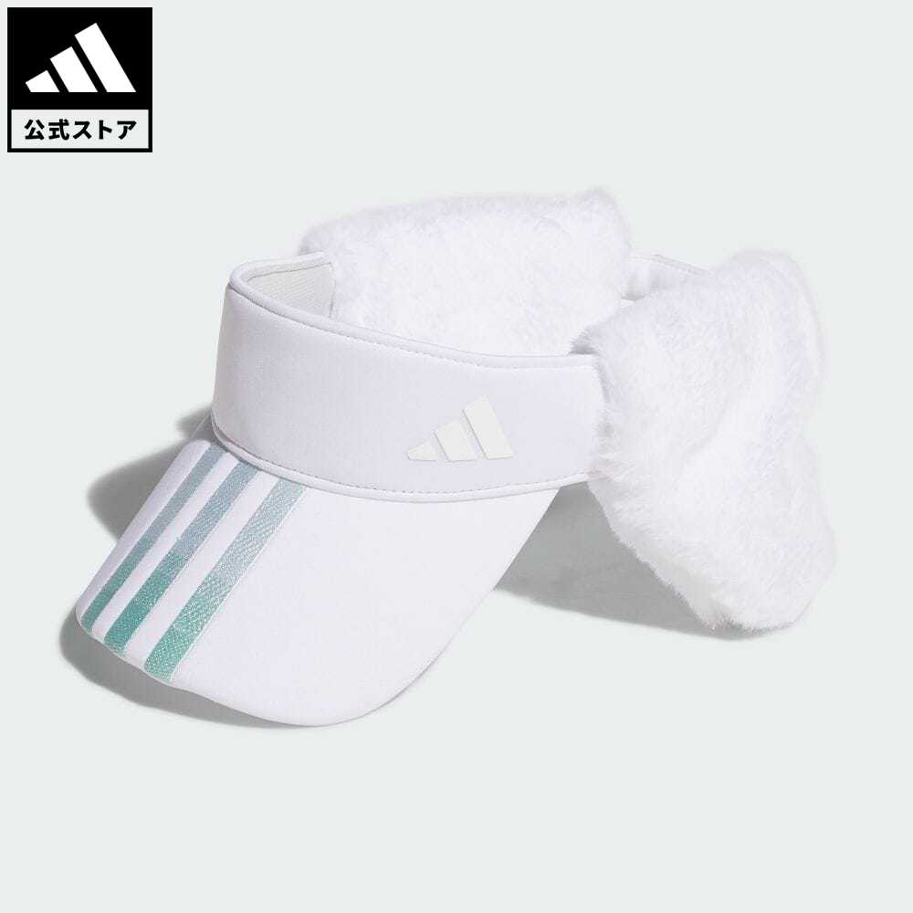 【公式】アディダス adidas 返品可 ゴルフ 耳当て付き スリーストライプ バイザー レディース アクセサリー 帽子 サンバイザー 白 ホワイト IB0445 サンバイザーのサムネイル