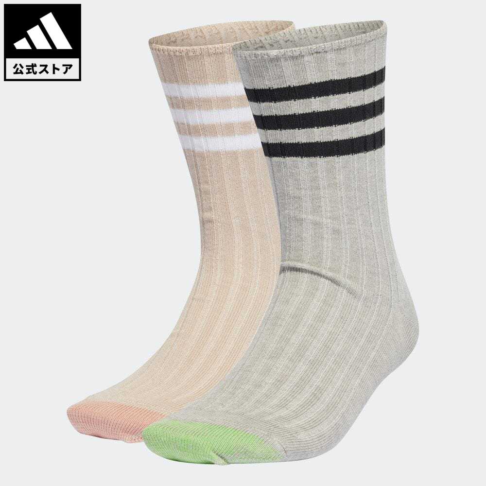 【20%OFF 6/4-6/11】【公式】アディダス adidas 返品可 コンフォートソックス2足組 メンズ レディース アクセサリー ソックス・靴下 クルーソックス グレー IB3272