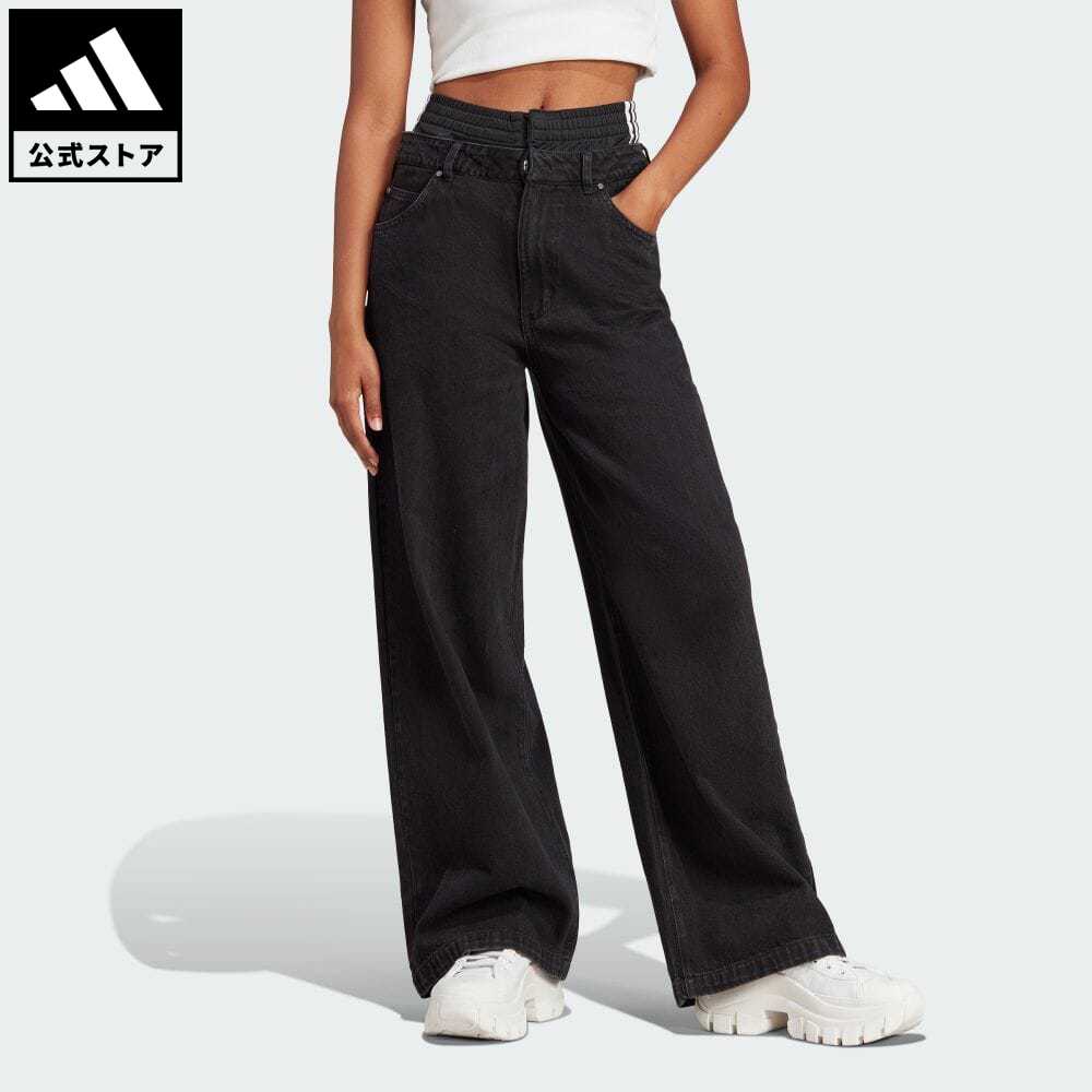 【公式】アディダス adidas 返品可 adidas Originals × KSENIASCHNAIDER ボクサーショートジーンズ オリジナルス レディース ウェア・服 ボトムス パンツ 黒 ブラック IJ8348