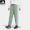 アディダス 【20%OFFクーポン対象 5/9 10:00〜5/13 23:59】【公式】アディダス adidas 返品可 ワーディング ルーズフィット フリース フルレングスパンツ スポーツウェア レディース ウェア・服 ボトムス スウェット（トレーナー） パンツ 緑 グリーン IK9884 スウェット