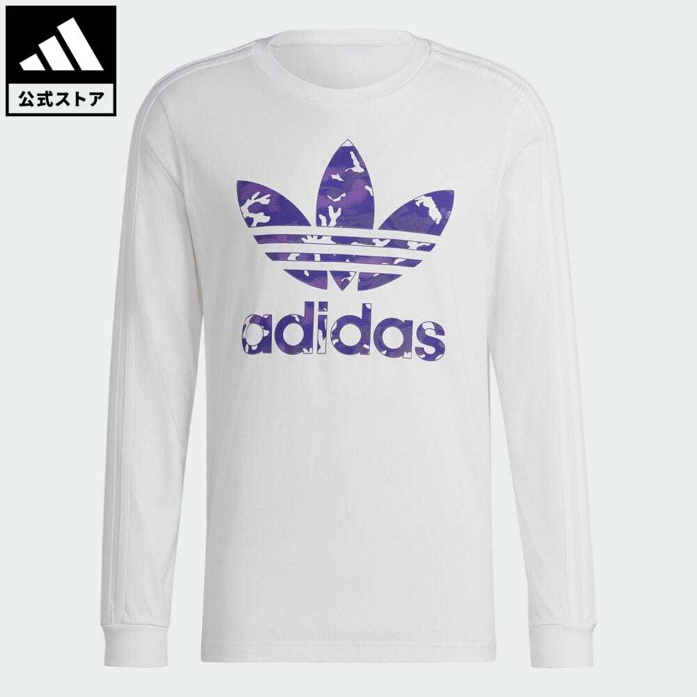【30%OFF】 【公式】アディダス adidas 返品可 グラフィック カモストライプ 長袖Tシャツ オリジナルス メンズ ウェア・服 トップス Tシャツ 白 ホワイト HR3526 ロンtのサムネイル