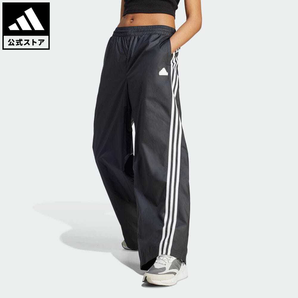 【20 OFFクーポン対象 5/17 10:00〜5/20 23:59】【公式】アディダス adidas 返品可 フューチャー アイコン スリーストライプス ウーブンパンツ スポーツウェア レディース ウェア 服 ボトムス パンツ 黒 ブラック II8093 p0517