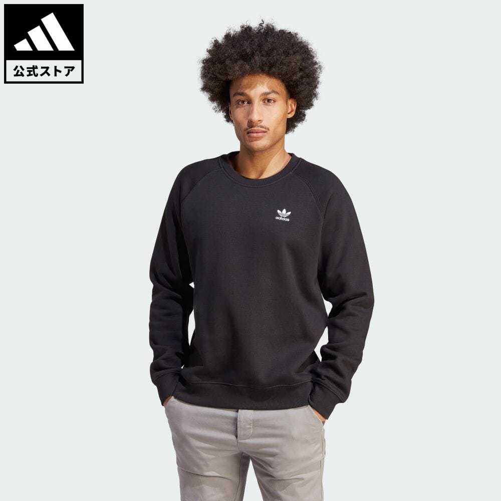 アディダス adidas 返品可 トレフォイル エッセンシャルズ クルーネック オリジナルス メンズ ウェア・服 トップス スウェット（トレーナー） 黒 ブラック IM4532 p0517