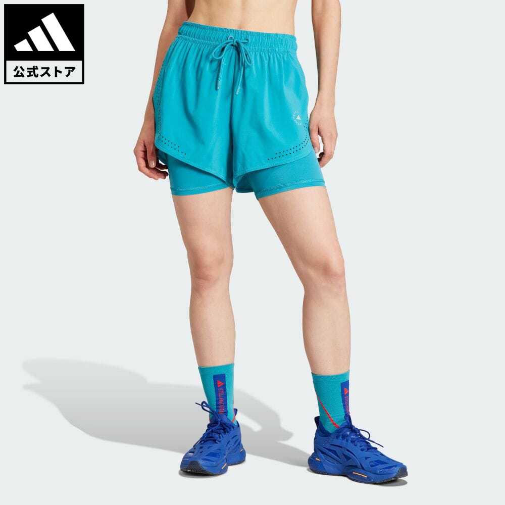 【公式】アディダス adidas 返品可 adidas by Stella McCartney TruePurpose 2-in-1 トレーニングショーツ バイ ステラ マッカートニー レディース ウェア・服 ボトムス ショートパンツ・短パン 青 ブルー IB6826