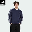 【公式】アディダス adidas 返品可 エッセンシャルズ フリース スリーストライプス スウェットシャツ スポーツウェア メンズ ウェア 服 トップス スウェット（トレーナー） 青 ブルー IJ6469