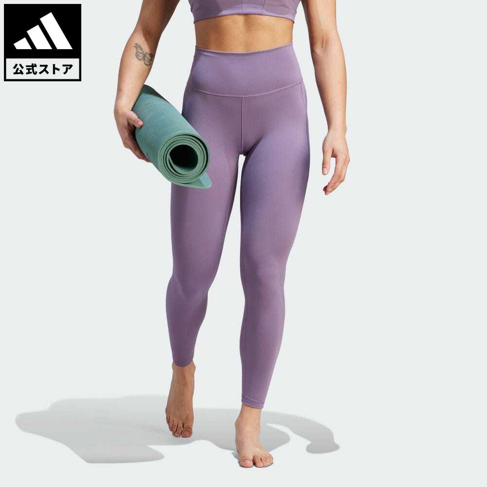 アディダス 【公式】アディダス adidas 返品可 ジム・トレーニング アディダス ヨガスタジオ 7/8丈 レギンス レディース ウェア・服 ボトムス タイツ・レギンス 紫 パープル IJ9361 フィットネスウェア スポーツウェア レギンス p0524