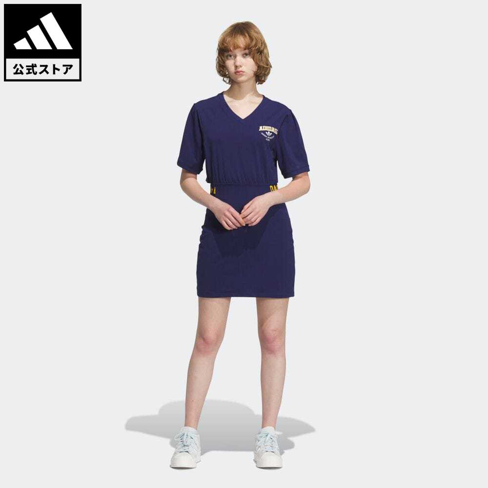 【公式】アディダス adidas 返品可 カレッジワンピース オリジナルス レディース ウェア・服 オールインワン ワンピース 青 ブルー IU4772 p0304のサムネイル