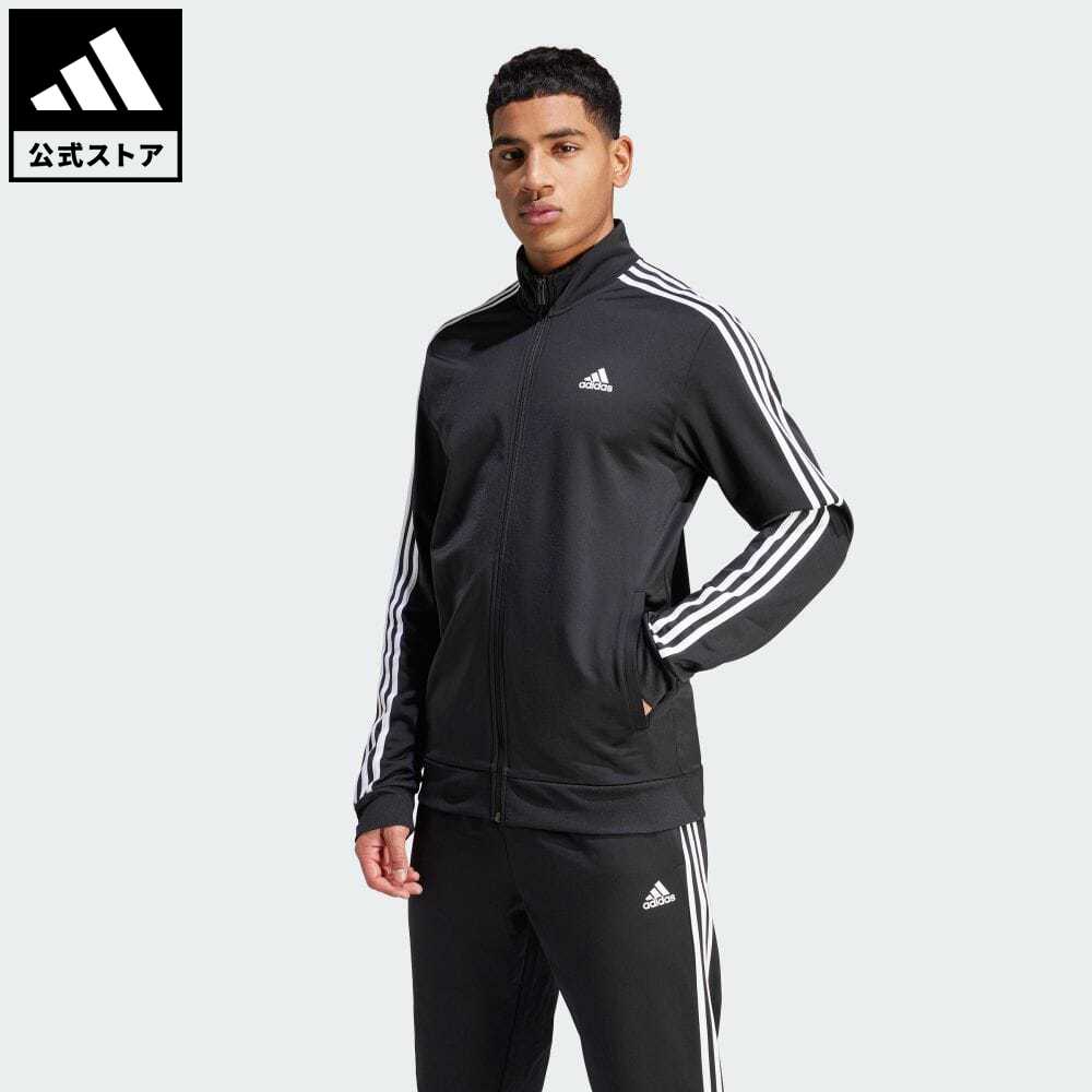 【1,000円OFFクーポン対象 10/31 10:00〜11/03 09:59】【公式】アディダス adidas 返品可 プライムグリーン エッセンシャルズ ウォームアップ スリーストライプス トラックジャケット スポーツウェア メンズ ウェア・服 トップス ジャージ 黒 ブラック H46099のサムネイル