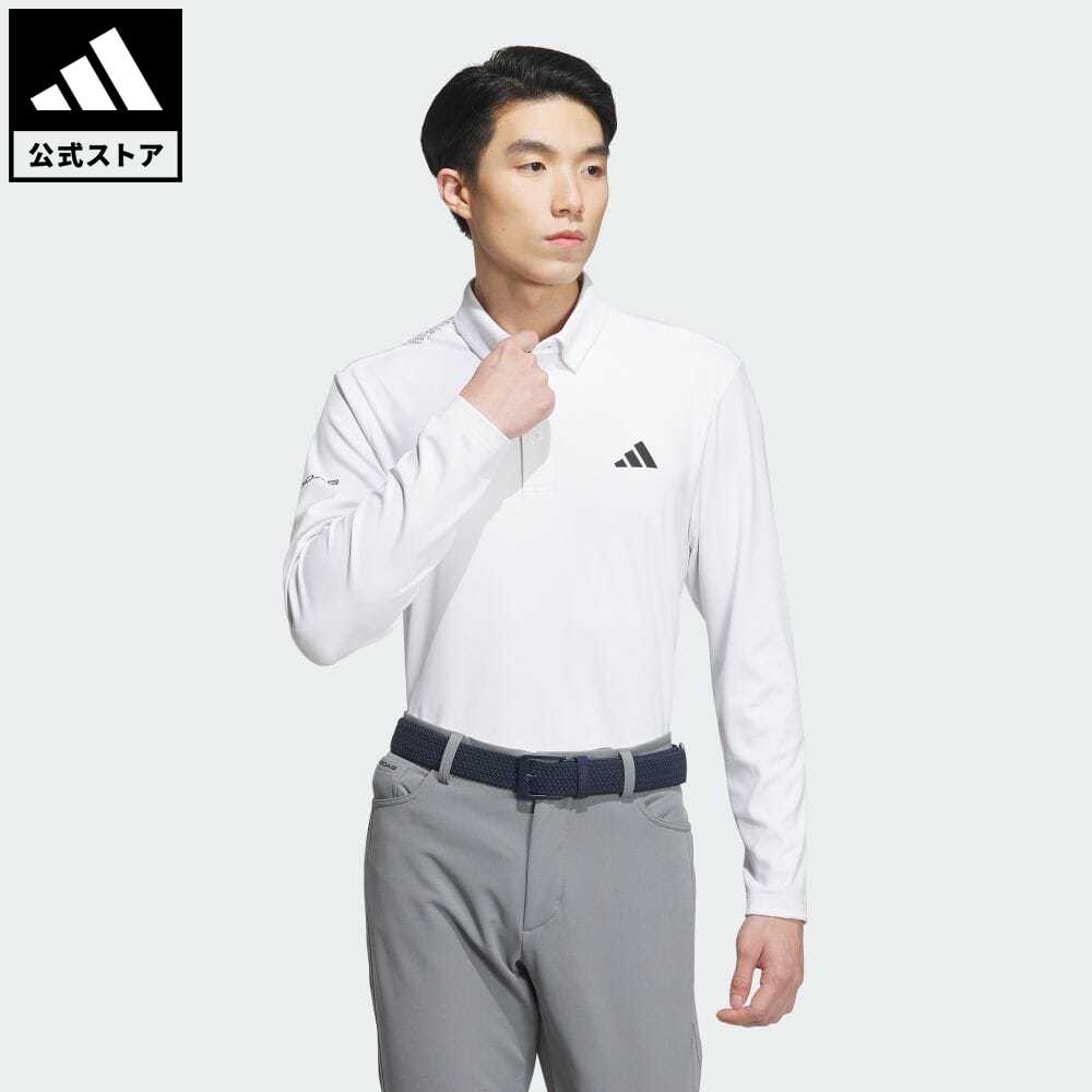 【公式】アディダス adidas 返品可 ゴルフ BOSモチーフ ストレッチ 長袖ボタンダウンシャツ メンズ ウェア 服 トップス ポロシャツ 白 ホワイト HY0927