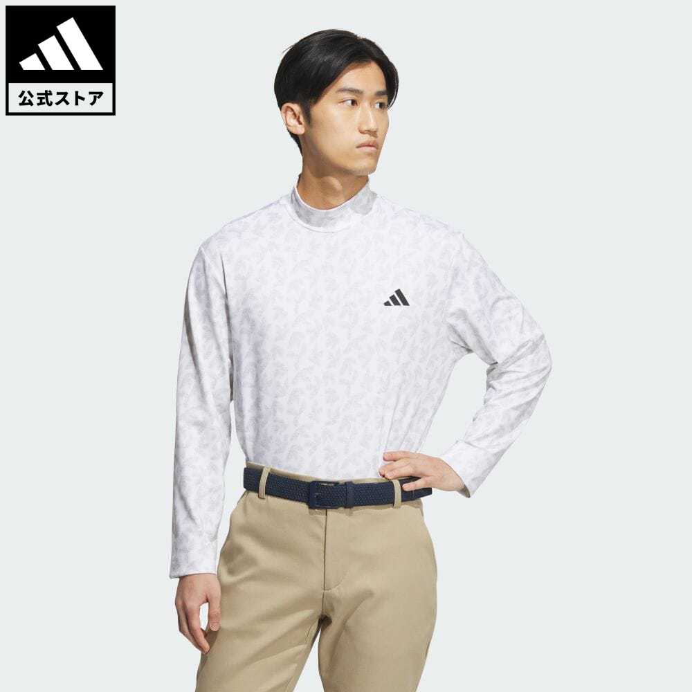 アディダス ポロシャツ メンズ 【28%OFF 6/4-6/11】【公式】アディダス adidas 返品可 ゴルフ パームリーフプリント モックネック 長袖ストレッチシャツ メンズ ウェア・服 トップス ポロシャツ 白 ホワイト HY0936