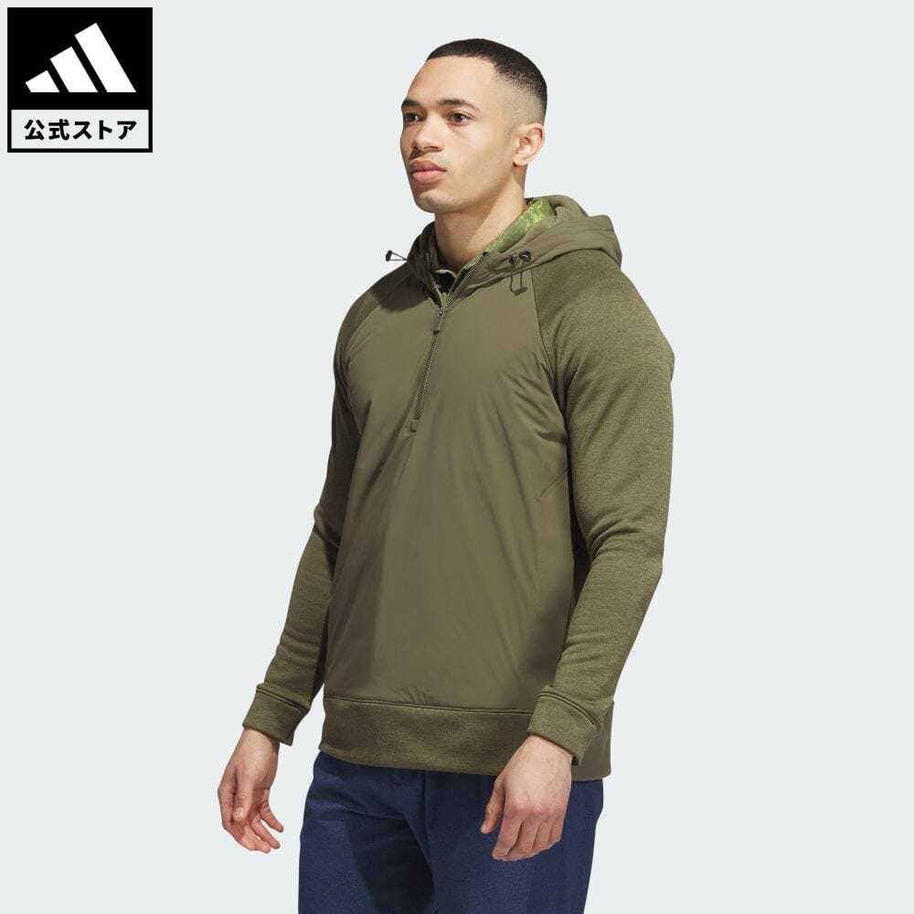 アディダス 【公式】アディダス adidas 返品可 ゴルフ Frost Guard 保温 パデッドコンビネーション 撥水 長袖フーディー メンズ ウェア・服 トップス パーカー(フーディー) スウェット（トレーナー） 緑 グリーン IJ9655 トレーナー