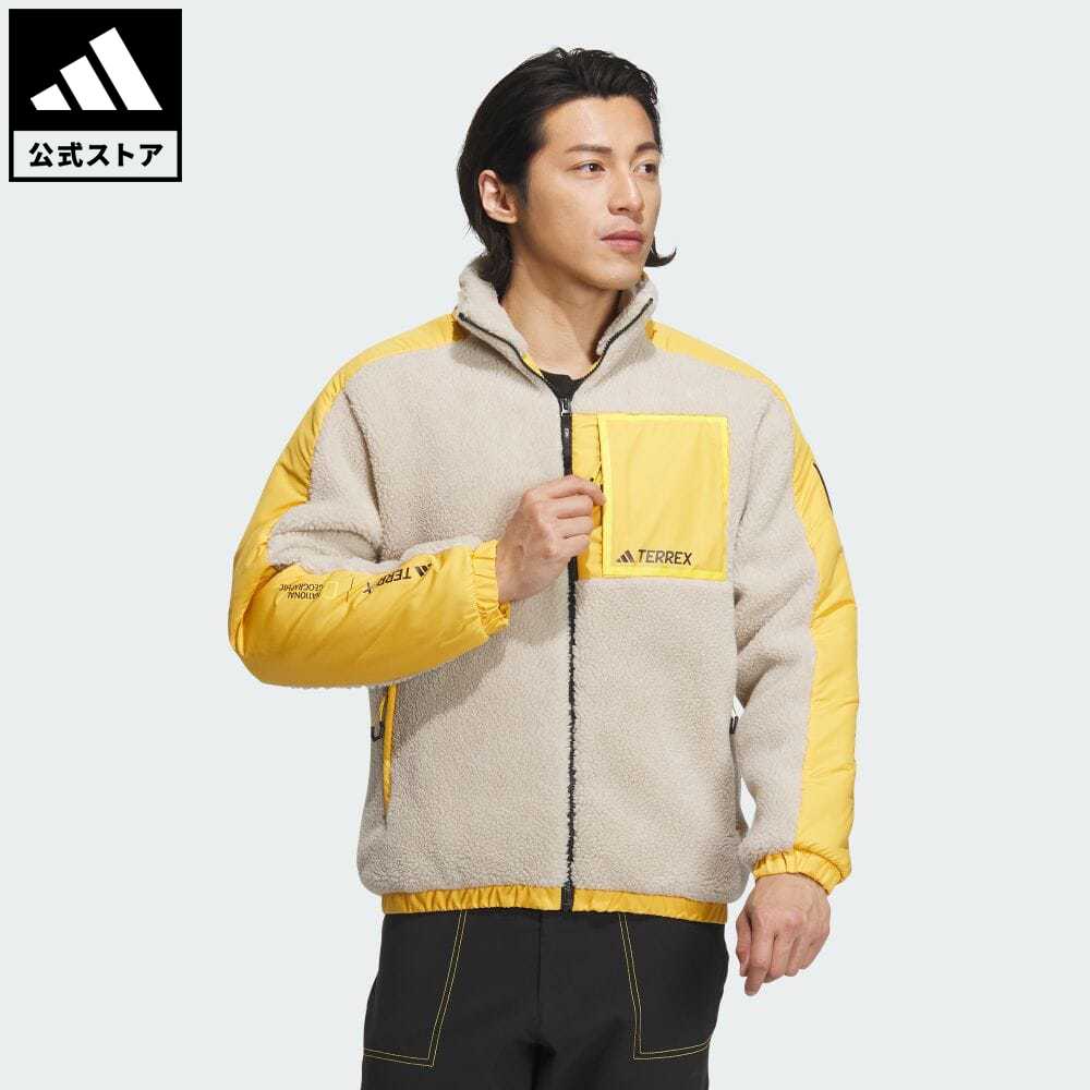 【公式】アディダス adidas 返品可 アウトドア ナショナル ジオグラフィック ハイパイル フリースジャケット アディダス テレックス メンズ ウェア・服 アウター ジャケット ベージュ IL8985のサムネイル