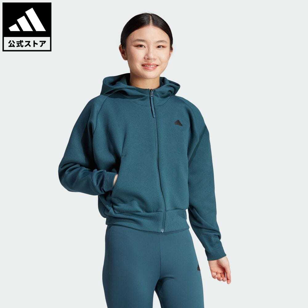 アディダス 【公式】アディダス adidas 返品可 adidas Z.N.E. フルジップパーカー スポーツウェア レディース ウェア・服 トップス パーカー(フーディー) ジャージ 青 ブルー IN5129 トレーナー