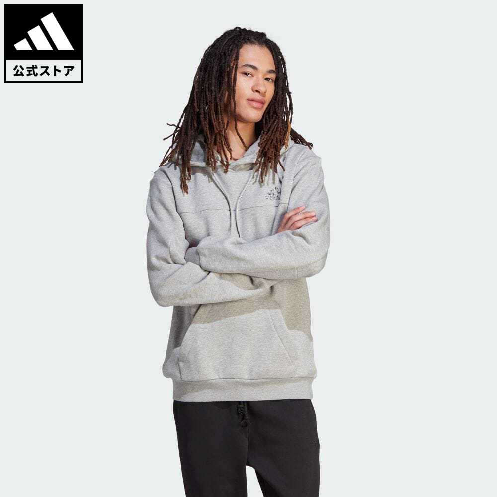 【50%OFF】 【公式】アディダス adidas 返品可 スタジアム フリース バッジ オブ スポーツ パーカー スポーツウェア メンズ ウェア・服 トップス パーカー(フーディー) スウェット（トレーナー） グレー HC5869 トレーナー p1204のサムネイル