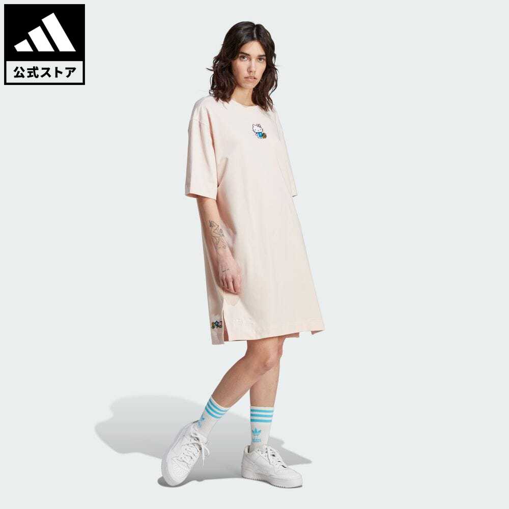 アディダス adidas 返品可 アディダス オリジナルス × ハローキティ半袖 Tシャツワンピース オリジナルス レディース ウェア・服 オールインワン ワンピース ピンク II0764 p0517