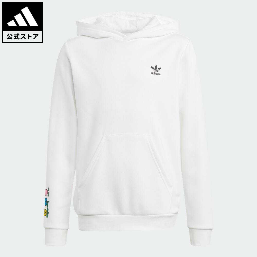 【公式】アディダス adidas 返品可 アディダス オリジナルス × ハローキティ パーカー オリジナルス キッズ／子供用 ウェア・服 トップス パーカー(フーディー) スウェット（トレーナー） 白 ホワイト II0825 トレーナーのサムネイル