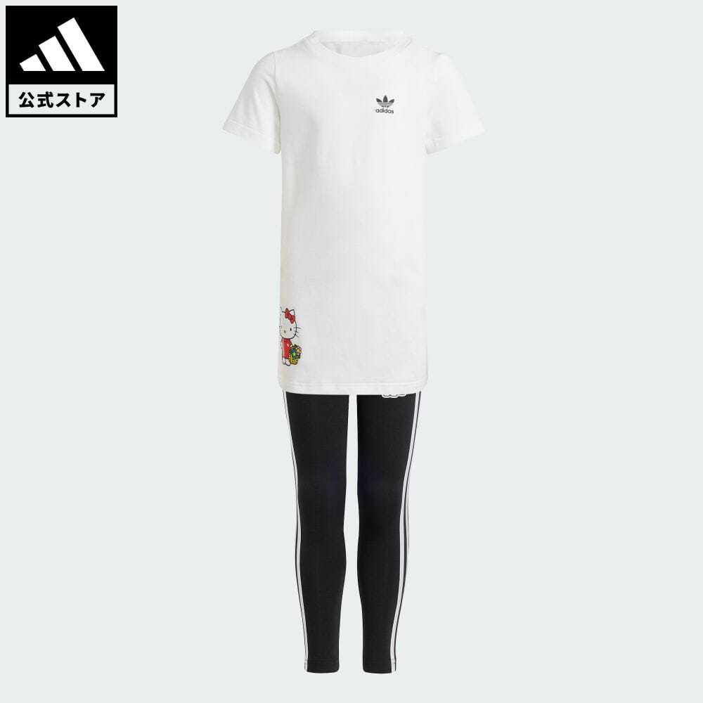 【公式】アディダス adidas 返品可 アディダス オリジナルス × ハローキティ Tシャツワンピースセット オリジナルス キッズ／子供用 ウェア・服 セットアップ 白 ホワイト II0853 上下のサムネイル