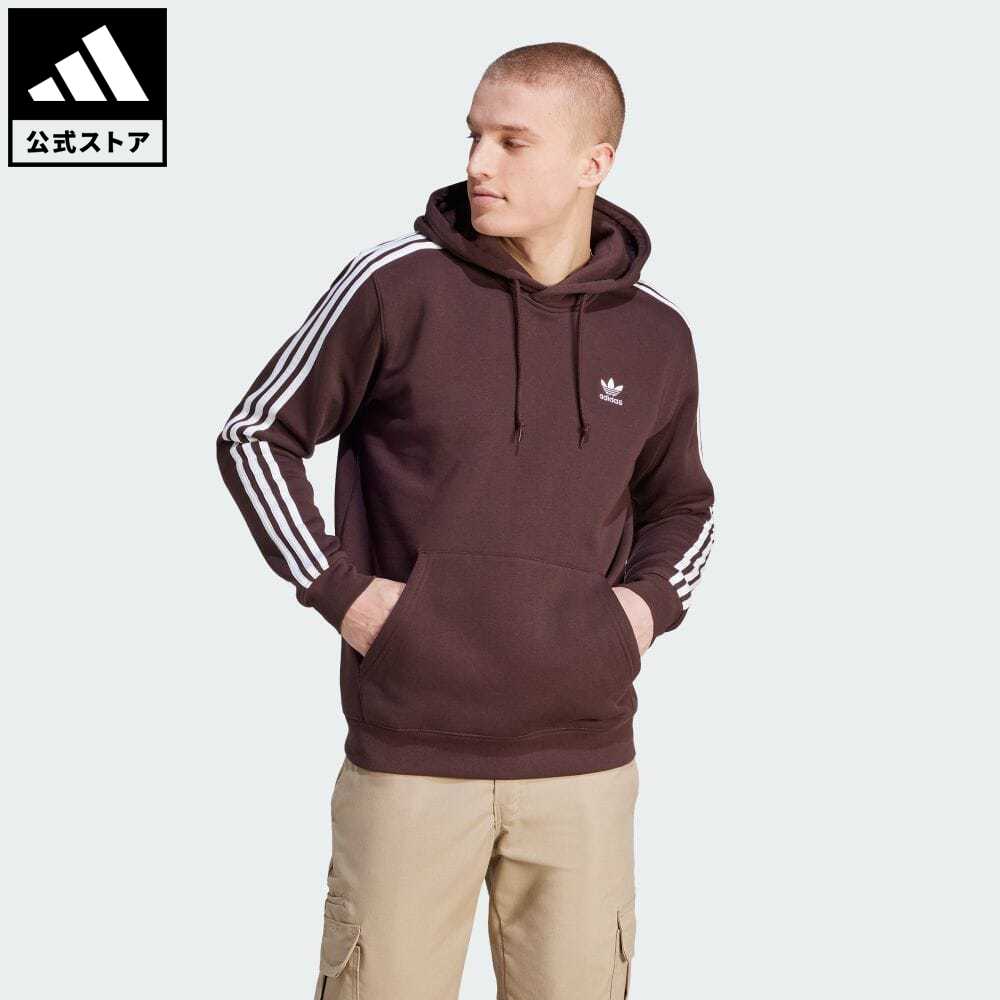 【公式】アディダス adidas 返品可 アディカラー クラシックス スリーストライプス パーカー オリジナルス メンズ ウェア 服 トップス パーカー(フーディー) スウェット（トレーナー） ブラウン II5768 トレーナー