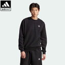 【公式】アディダス adidas 返品可 エッセンシャルズ トレフォイル リバースマテリアル クルーネックスウェットシャツ オリジナルス メンズ ウェア 服 トップス スウェット（トレーナー） 黒 ブラック II5800