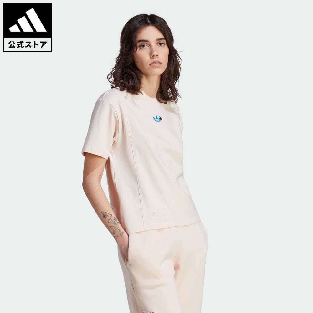 【公式】アディダス adidas 返品可 アディダス オリジナルス × ハローキティ 半袖Tシャツ オリジナルス レディース ウェア・服 トップス Tシャツ ピンク IJ0679 半袖のサムネイル