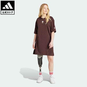 【公式】アディダス adidas 返品可 アディダス オリジナルス × ハローキティ半袖 Tシャツワンピース オリジナルス レディース ウェア・服 オールインワン ワンピース ブラウン IJ8278