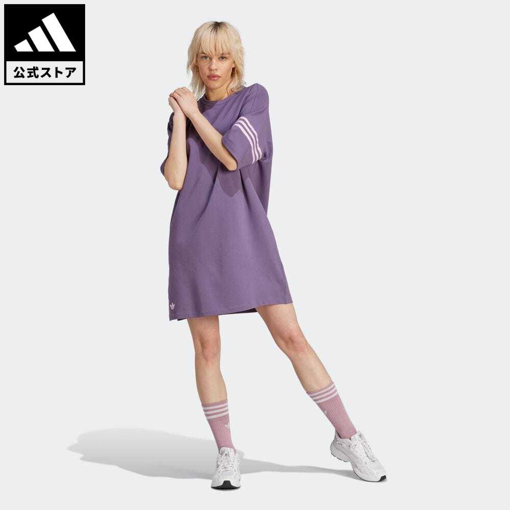 アディダス adidas 返品可 アディカラー Neuclassics Tシャツワンピース オリジナルス レディース ウェア・服 オールインワン ワンピース 紫 パープル IP6511