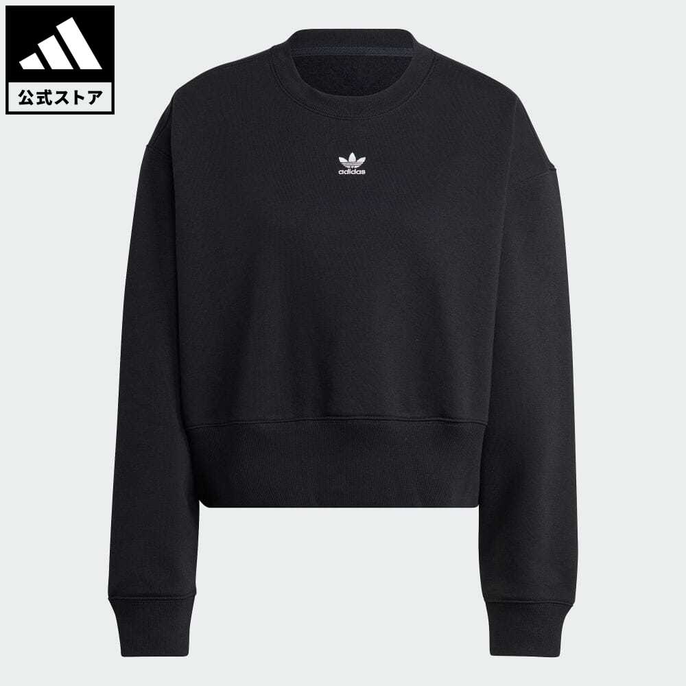 【公式】アディダス adidas 返品可 アディカラー エッセンシャルズ クルーネックスウェット オリジナルス レディース ウェア・服 トップス スウェット（トレーナー） 黒 ブラック IA6504のサムネイル