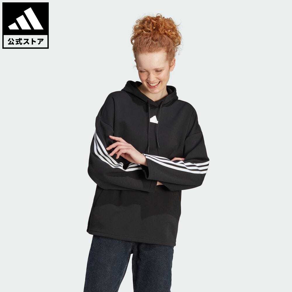 楽天adidas Online Shop 楽天市場店【公式】アディダス adidas 返品可 フューチャー アイコン スリーストライプス パーカー スポーツウェア レディース ウェア・服 トップス パーカー（フーディー） スウェット（トレーナー） 黒 ブラック II8096 トレーナー