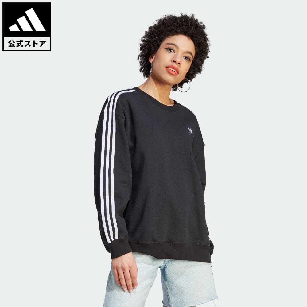 アディダス adidas 返品可 アディカラー クラシックス オーバーサイズスウェット オリジナルス レディース ウェア・服 トップス スウェット（トレーナー） 黒 ブラック IK6605 p0517