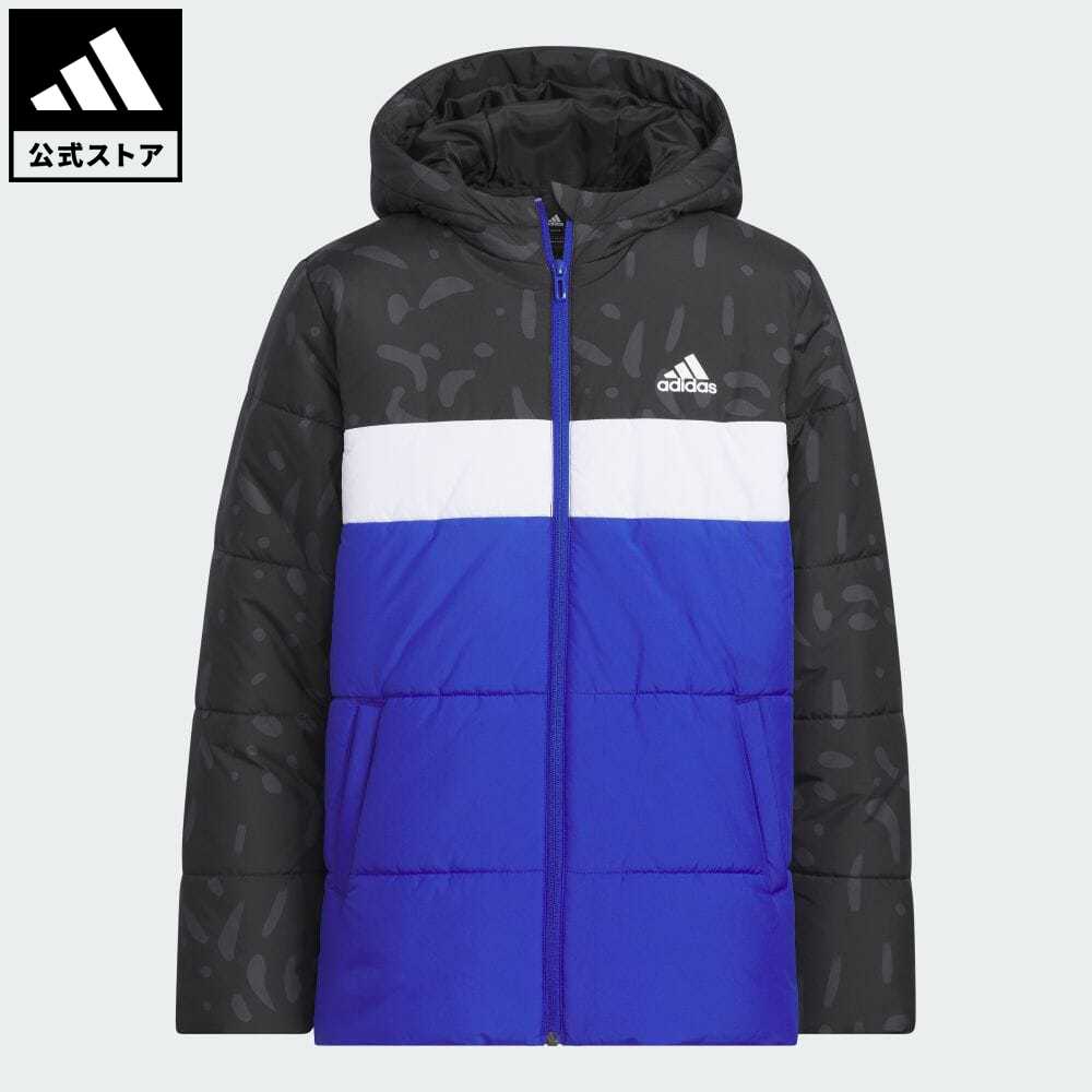 【公式】アディダス adidas 返品可 カラーブロック パデッドジャケット キッズ スポーツウェア キッズ／子供用 ウェア・服 アウター ジャケット 黒 ブラック IL6097 上着 p0904のサムネイル