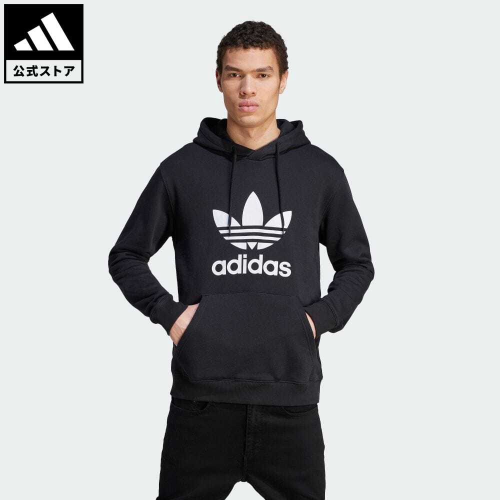 【公式】アディダス adidas 返品可 アディカラー クラシックス トレフォイル パーカー オリジナルス メンズ ウェア 服 トップス パーカー(フーディー) スウェット（トレーナー） 黒 ブラック IM4489 トレーナー