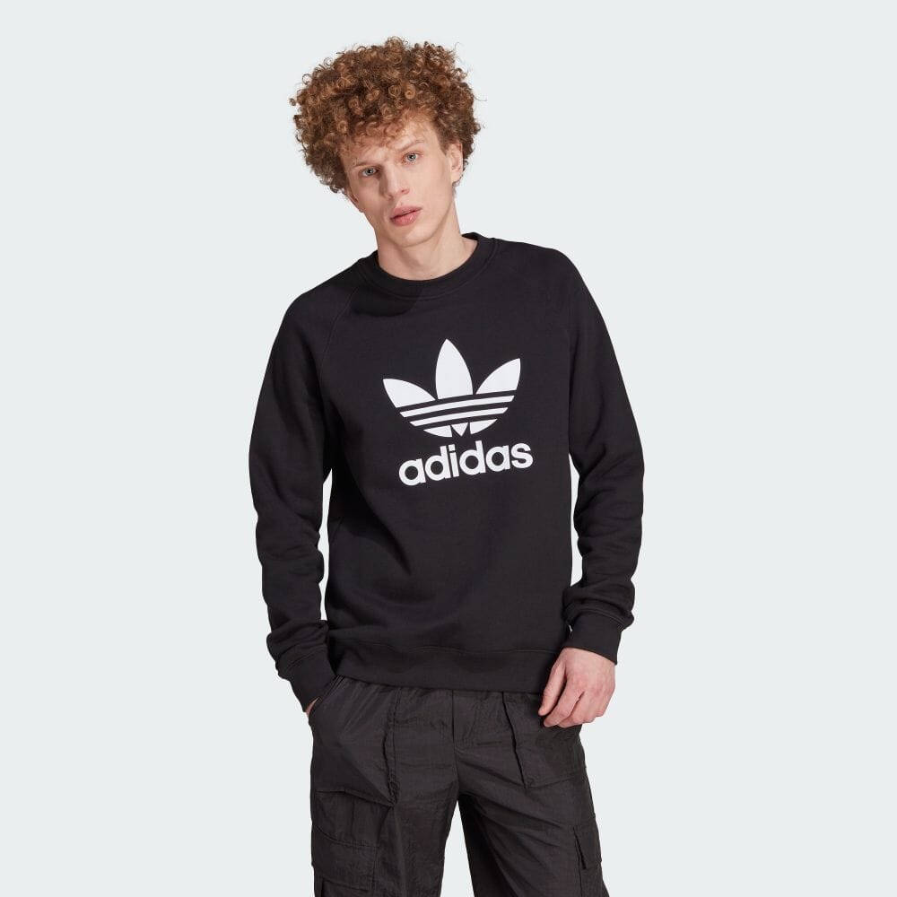 【20%OFFクーポン対象 5/9 10:00〜5/13 23:59】【公式】アディダス adidas 返品可 アディカラー クラシックス トレフォイル クルーネック スウェット オリジナルス メンズ ウェア・服 トップス スウェット（トレーナー） 黒 ブラック IM4500 2