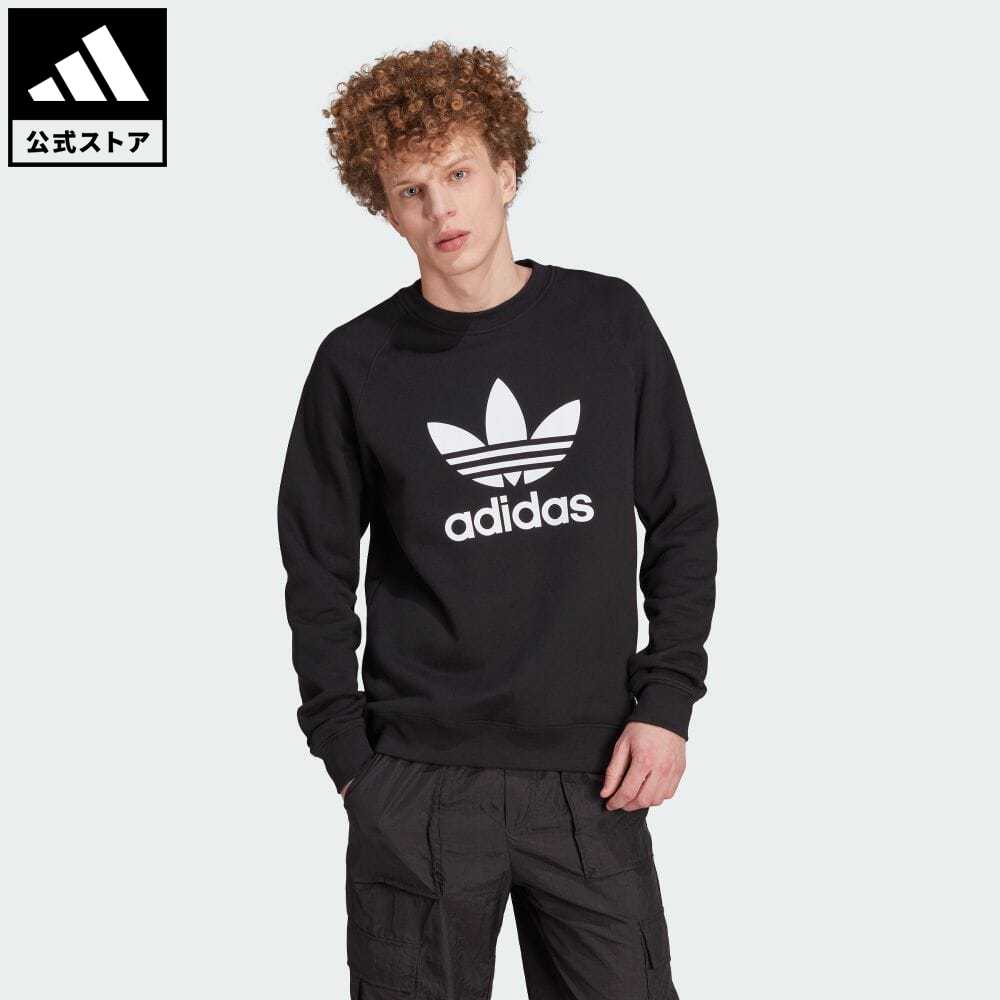 【20%OFFクーポン対象 5/9 10:00〜5/13 23:59】【公式】アディダス adidas 返品可 アディカラー クラシックス トレフォイル クルーネック スウェット オリジナルス メンズ ウェア・服 トップス スウェット（トレーナー） 黒 ブラック IM4500 1