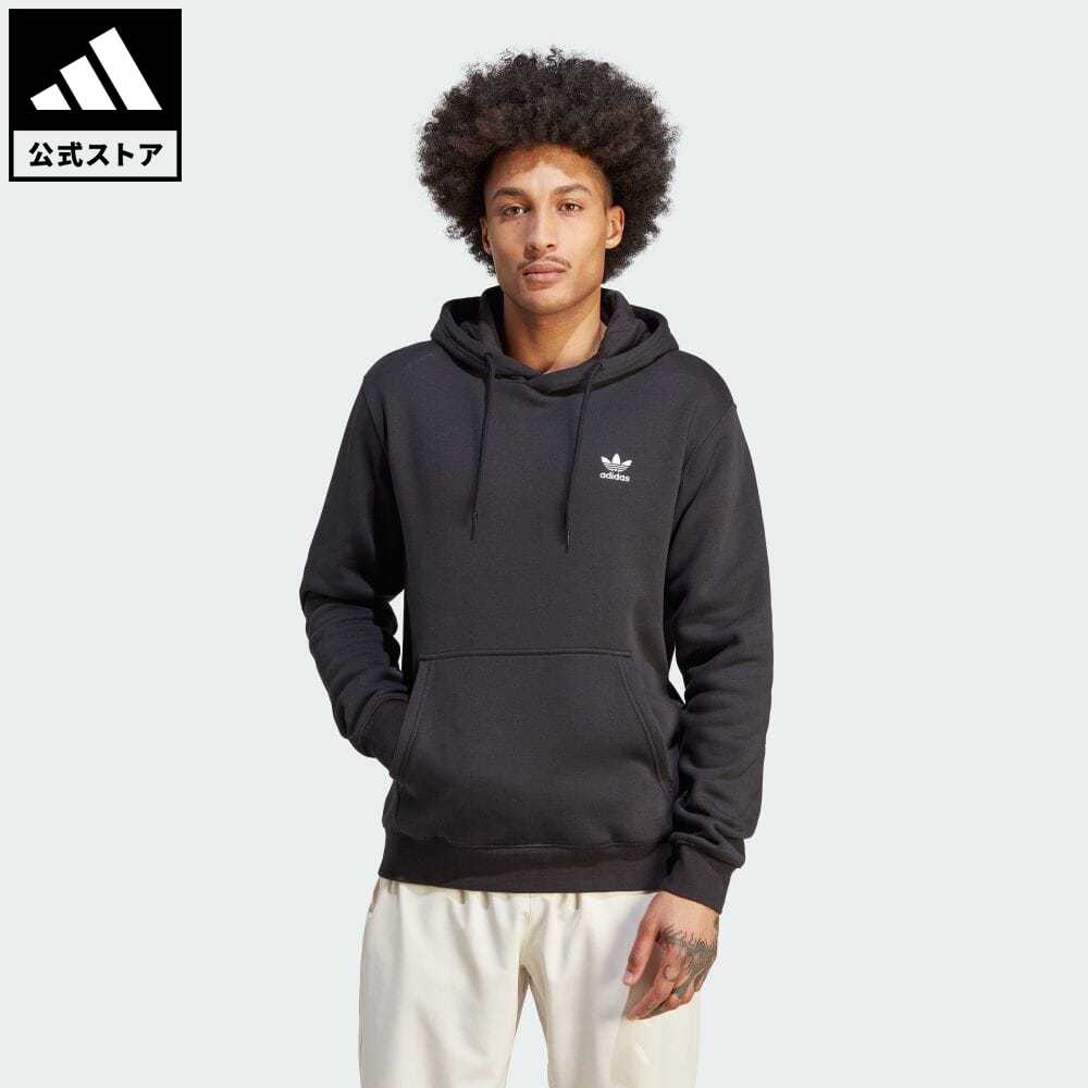 【公式】アディダス adidas 返品可 トレフォイル エッセンシャルズ パーカー オリジナルス メンズ ウェア 服 トップス パーカー(フーディー) スウェット（トレーナー） 黒 ブラック IM4522 トレーナー