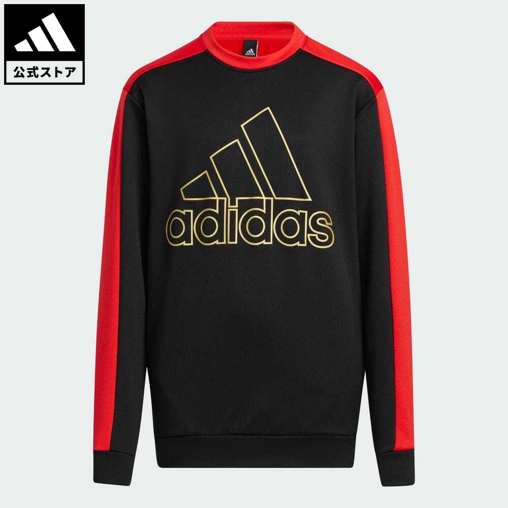 【70%OFF】 【公式】アディダス adidas 返品可 ポリエステル クルーネックスウェット スポーツウェア キッズ／子供用 ウェア・服 トップス スウェット（トレーナー） 黒 ブラック HM9584 p1204のサムネイル