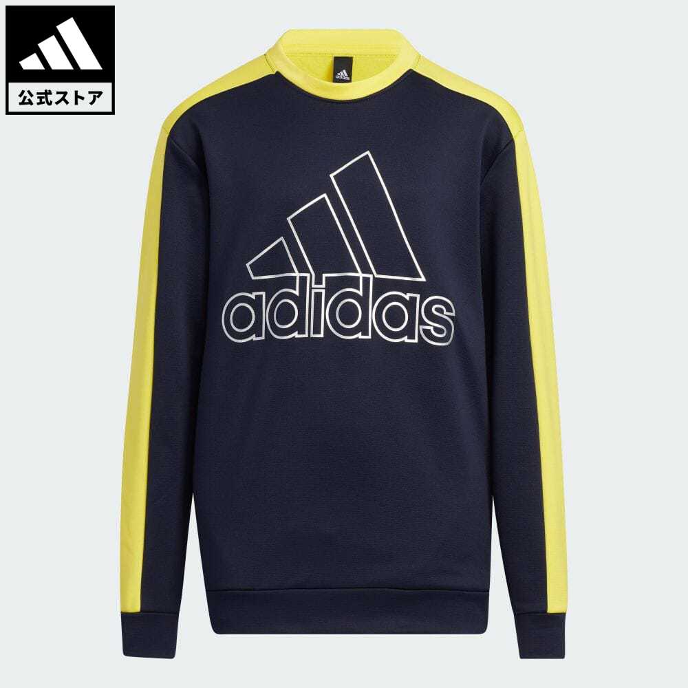 【70%OFF】 【公式】アディダス adidas 返品可 ポリエステル クルーネックスウェット スポーツウェア キッズ／子供用 ウェア・服 トップス スウェット（トレーナー） 青 ブルー HM9586 p1204のサムネイル