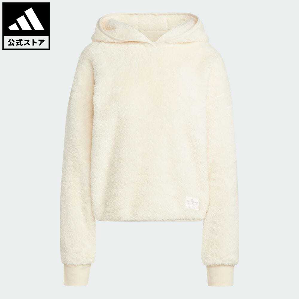 【公式】アディダス adidas 返品可 エッセンシャルズ+ フラッフィー テディパーカー オリジナルス レディース ウェア・服 トップス パーカー(フーディー) スウェット（トレーナー） 白 ホワイト IC2254 トレーナーのサムネイル