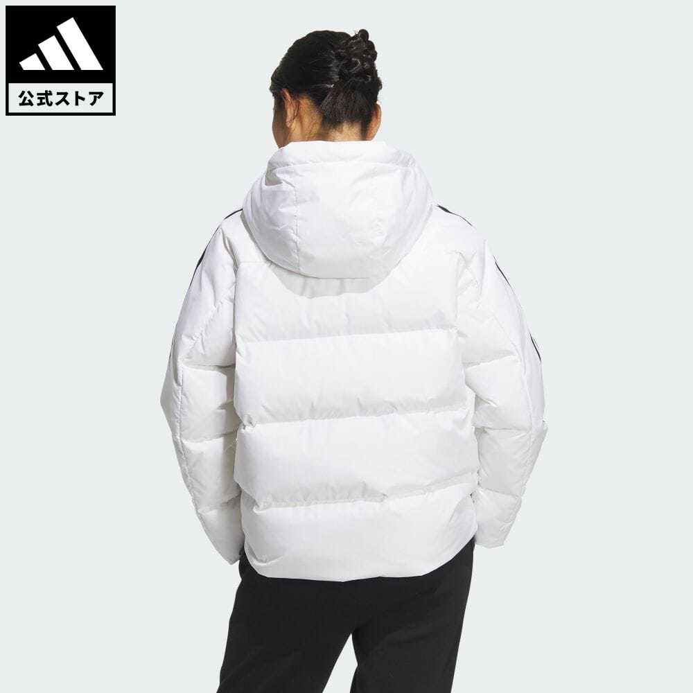 【公式】アディダス adidas 返品可 スリーストライプス パファーダウンジャケット スポーツウェア レディース ウェア・服 アウター ダウン 白 ホワイト IT8721 ダウンジャケット