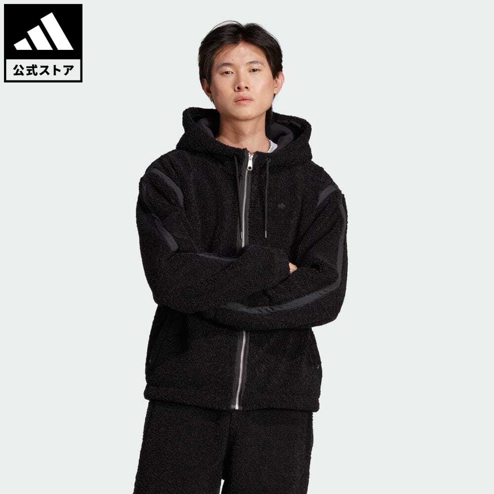 【20%OFFクーポン対象 5/9 10:00〜5/13 23:59】【公式】アディダス adidas 返品可 プレミアム エッセンシャルズ フリースジャケット オリジナルス メンズ ウェア・服 トップス フリース 黒 ブラック II5807 上着のサムネイル