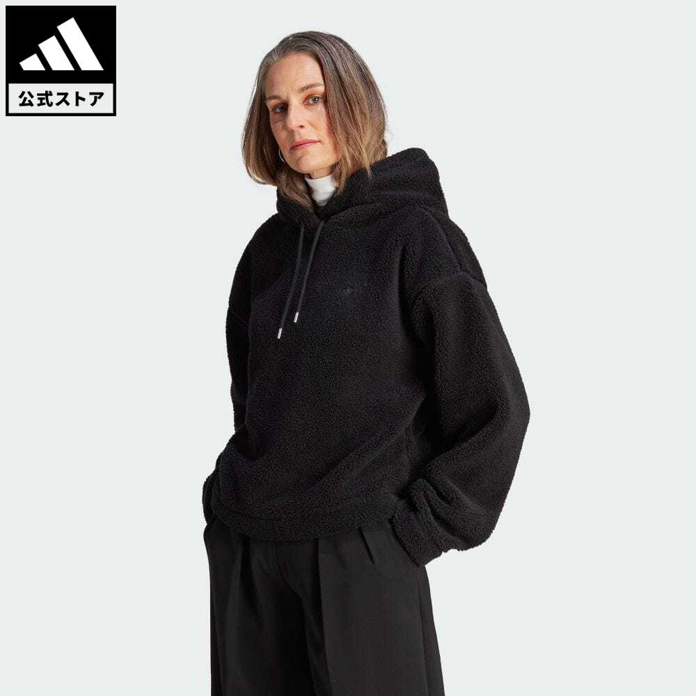 【40%OFF 8/4-8/10】【公式】アディダス adidas 返品可 プレミアム エッセンシャルズ パーカー オリジナルス レディース ウェア・服 トップス パーカー(フーディー) スウェット（トレーナー） 黒 ブラック II8040 トレーナー p0804のサムネイル