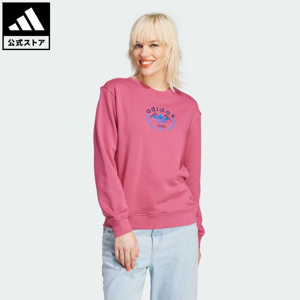 【公式】アディダス adidas 返品可 クレスト刺しゅうスウェット オリジナルス レディース ウェア・服 トップス スウェット（トレーナー） ピンク IL2441のサムネイル