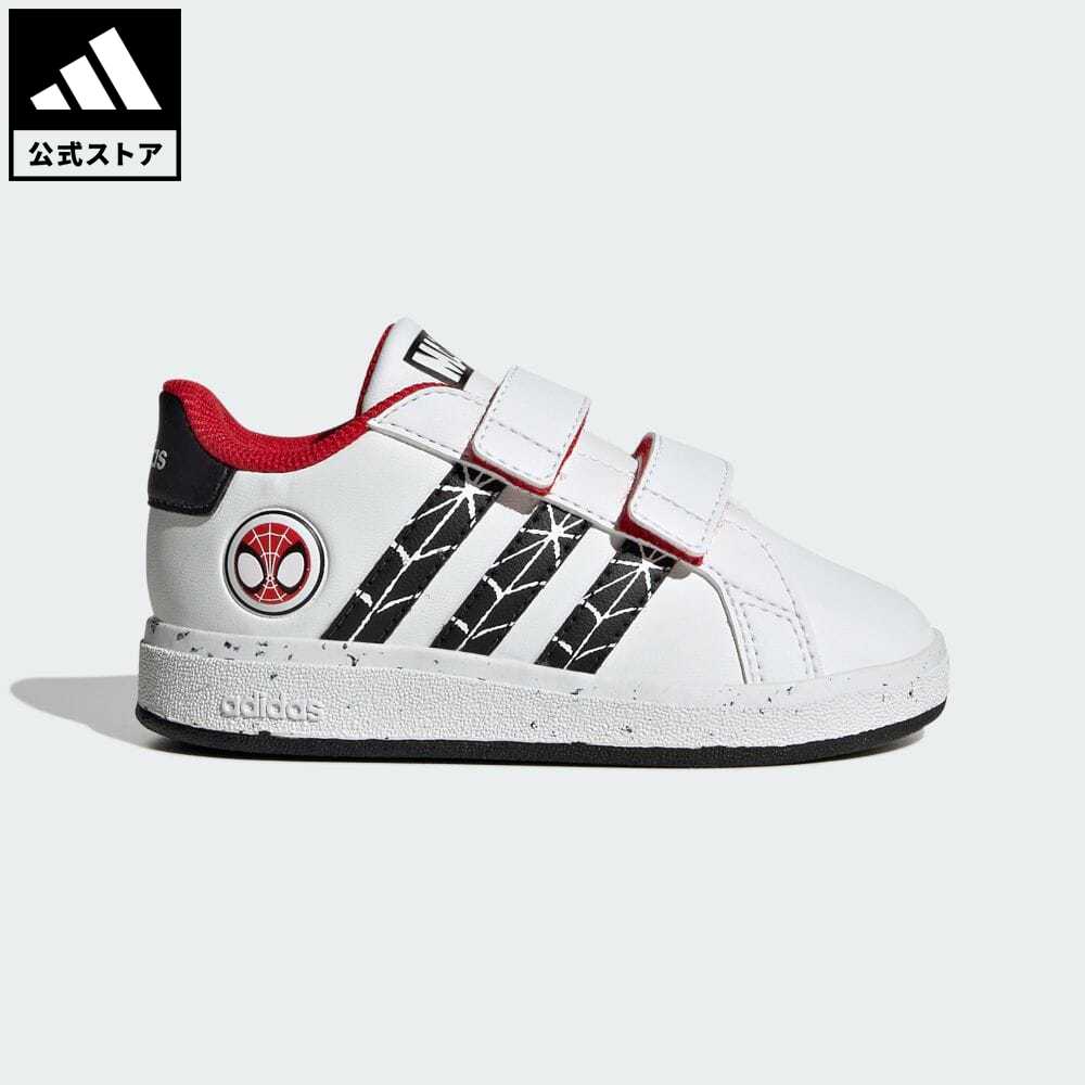 【20 OFFクーポン対象 5/9 10:00〜5/13 23:59】【公式】アディダス adidas 返品可 adidas グランドコート × マーベル スパイダーマン キッズ / adidas GrandCourt × Marvel Spider-Man Kids スポーツウェア キッズ／子供用 シューズ 靴 スニーカー 白 ホワイト IF9893 テ