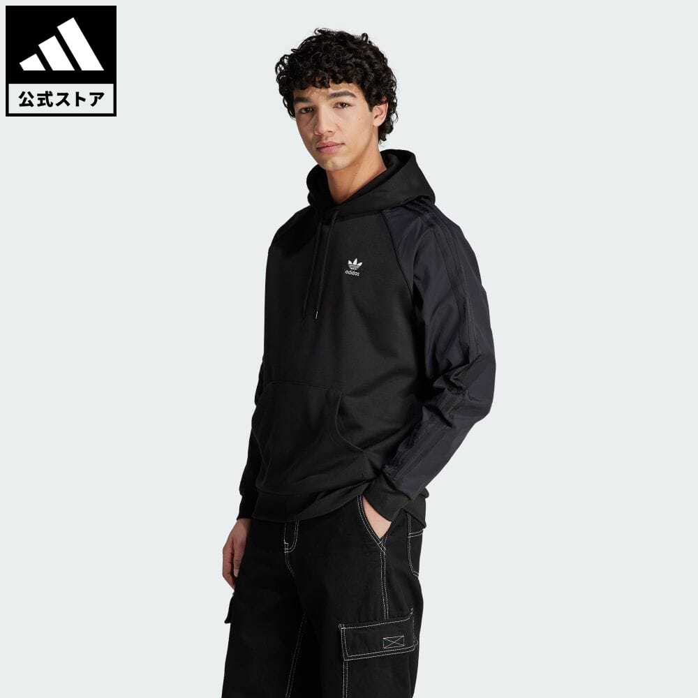 【1,000円OFFクーポン対象 10/31 10:00〜11/03 09:59】【公式】アディダス adidas 返品可 アディカラー リプロ SST マテリアルミックス パーカー オリジナルス メンズ ウェア・服 トップス パーカー(フーディー) スウェット（トレーナー） 黒 ブラック II5779 トレーナーのサムネイル